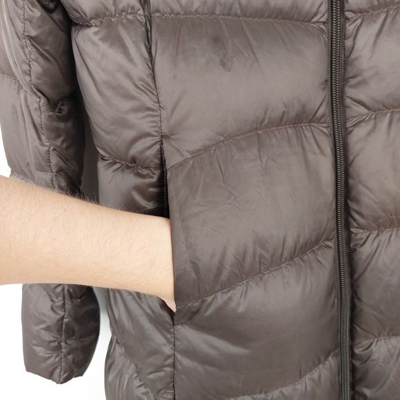 Uniqlo Dark Brown Ultra Light Down Jacket Coat Size Small Approx UK 8 - Picture 6 of 16